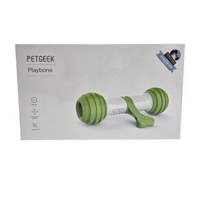 PETGEEK Playbone Interactive Dog Toy USB Rechargeable Motion Activated New Green